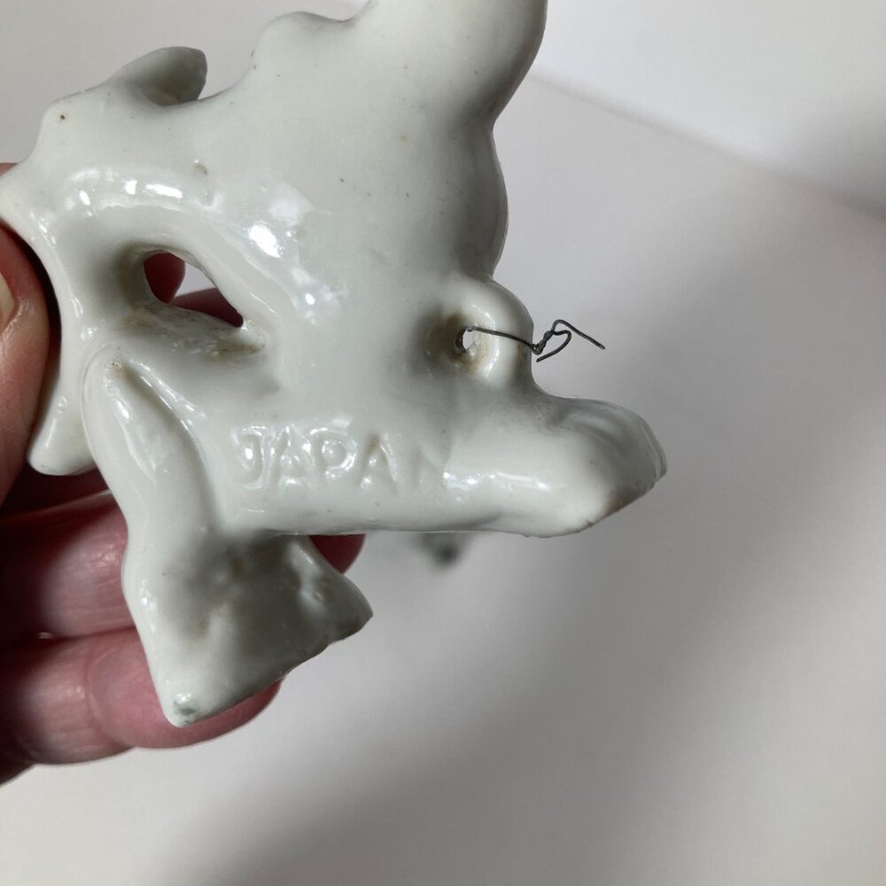 Vintage Japan Porcelain Cow Dog Puppie 2" Flaw‎ - Picture 5 of 11